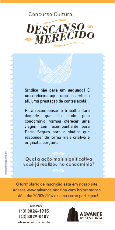 Concurso Descanso Merecido Advance Acessoria